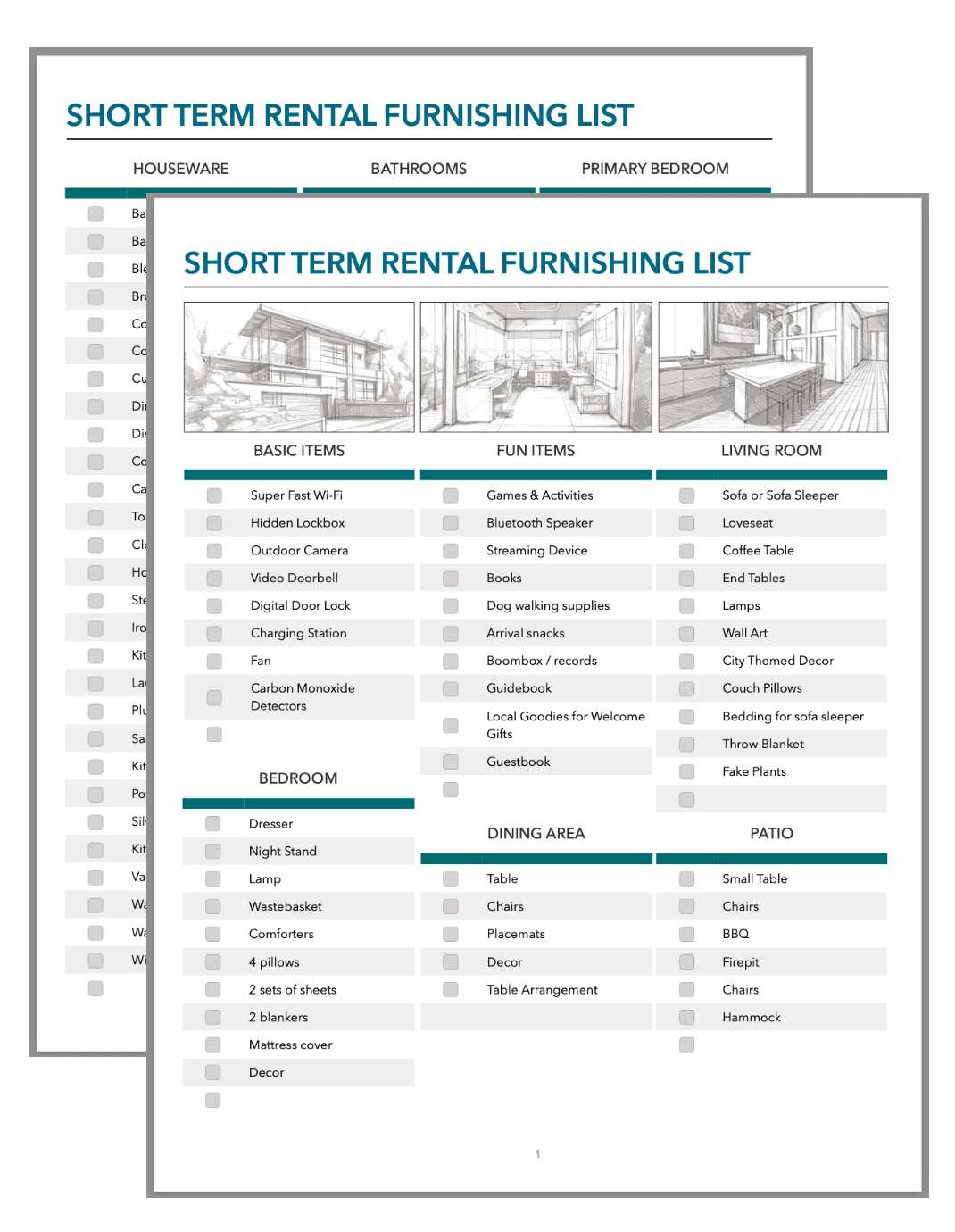 Short Term Rental Furniture Checklist EricEstate   Furniture Checklist Image 